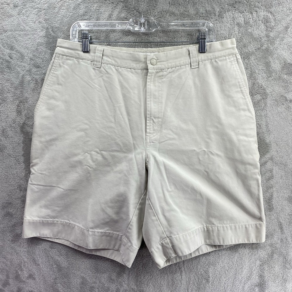 Columbia Sportswear Mens 36 Khaki Chino Shorts 10 Inch Inseam 100% Cotton EUC!